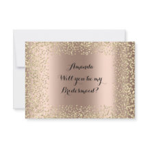 Kommer du att bli min bridesaid Rosa ros Guld Conf