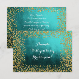 Kommer du att bli min bridesaid Teal Vip Guld Conf Inbjudningar