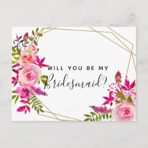 Kommer du att bli min bridesaid vycard ro inbjudan vykort