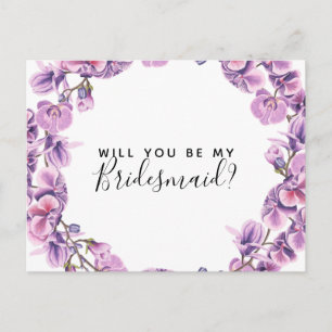 Kommer du att bli min bridesaid vycard ultraviolet inbjudan vykort