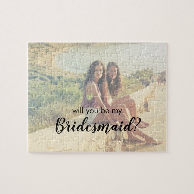 Kommer du att bli min Bridesmaid Anpassningsbar Ph Pussel (Horisontell)