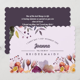 Kommer du att bli min Bridesmaid? Autumn Flowers P Inbjudningar