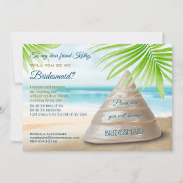 Kommer du att bli min Bridesmaid Beach Wedding Sea Inbjudningar