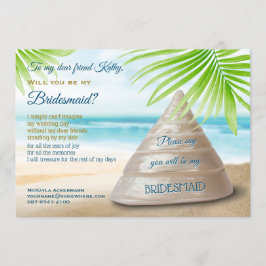 Kommer du att bli min Bridesmaid Beach Wedding Sea Inbjudningar
