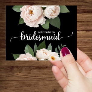 Kommer du att bli min bridesmaid Black and White? Inbjudningar