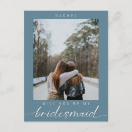 Kommer du att bli min Bridesmaid-blåfoto Modern? Vykort