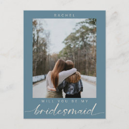 Kommer du att bli min Bridesmaid-blåfoto Modern? Vykort