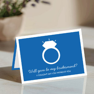 Kommer du att bli min Bridesmaid? Blått Ring-kort Inbjudan