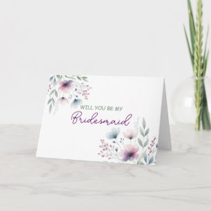 Kommer du att bli min Bridesmaid? Blommigt Bröll Kort
