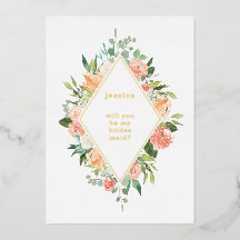 Kommer du att bli min Bridesmaid Blommigt Guld?