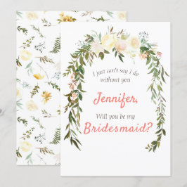 Kommer du att bli min Bridesmaid Blommigt Ivory Co Inbjudningar