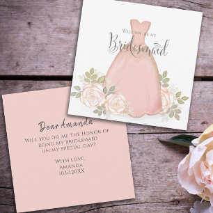 Kommer du att bli min Bridesmaid Blommigt Watercol Kort