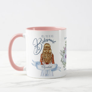 Kommer du att bli min BRIDESMAID Blond Hair Frieri Mugg