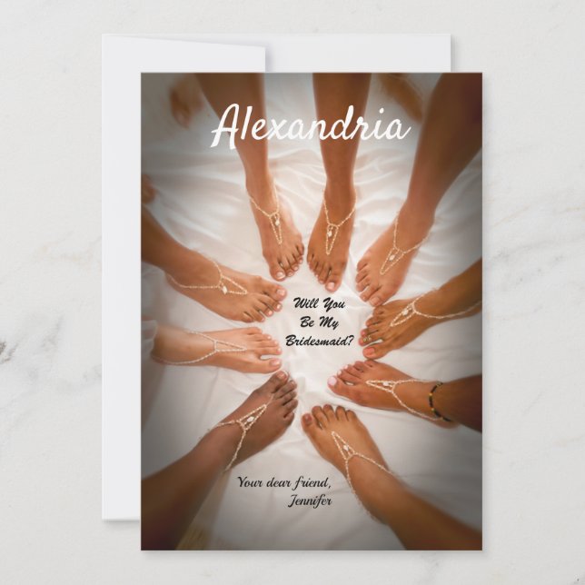 Kommer du att bli min Bridesmaid? Bride Beach Pers Anteckningskort (Framsida)