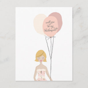 Kommer du att bli min Bridesmaid? Bridesmaid Car Inbjudningar