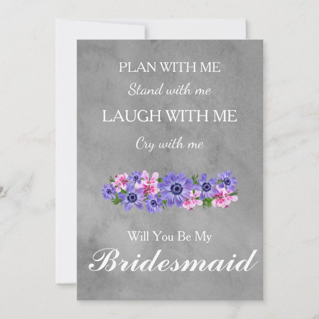 Kommer du att bli min Bridesmaid? Bridesmaid Frier Inbjudningar (Framsida)