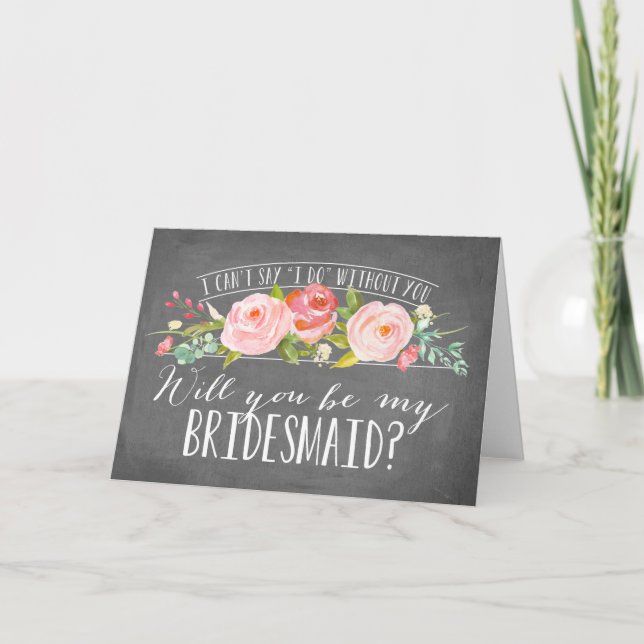 Kommer du att bli min bridesmaid? | Bridesmaid Inbjudan (Framsida)