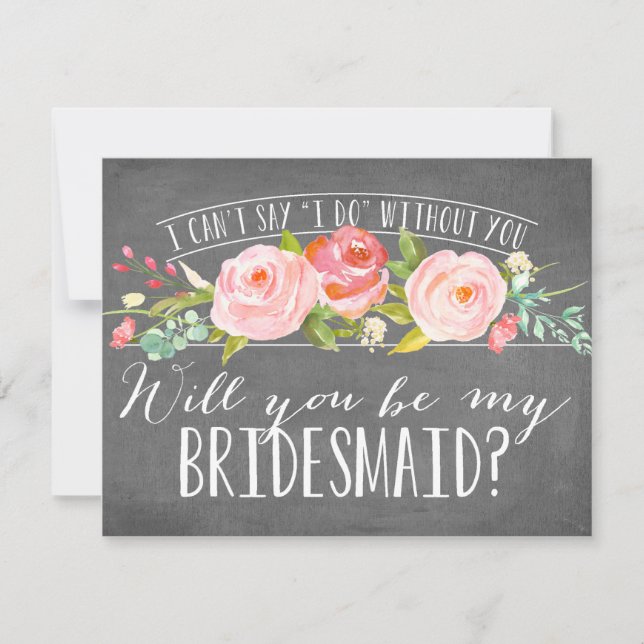 Kommer du att bli min bridesmaid? | Bridesmaid Inbjudningar (Framsida)