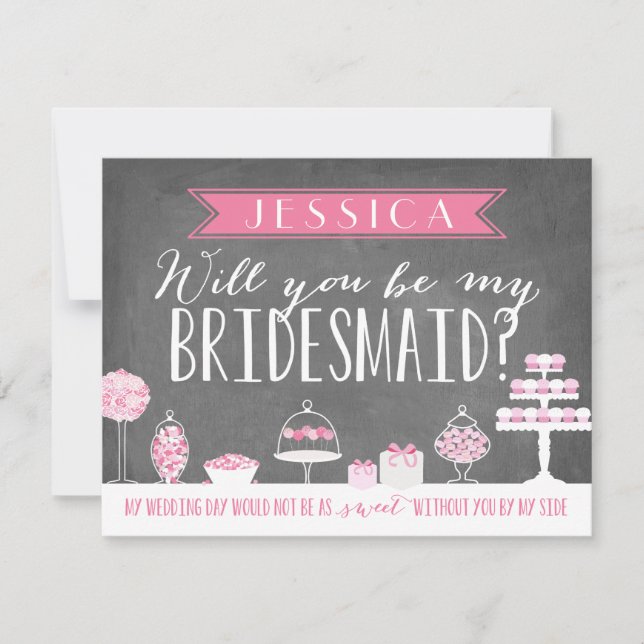 Kommer du att bli min bridesmaid? | Bridesmaid Inbjudningar (Framsida)
