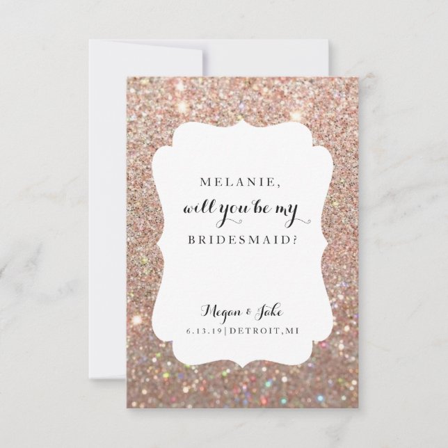 Kommer du att bli min Bridesmaid-Bröllopsdag Fab G Inbjudningar (Framsida)