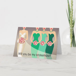Kommer du att bli min Bridesmaid? Brudens sida g Inbjudan