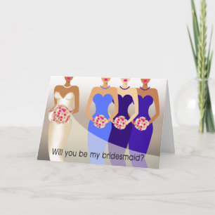 Kommer du att bli min Bridesmaid? Brudens sida k Inbjudan