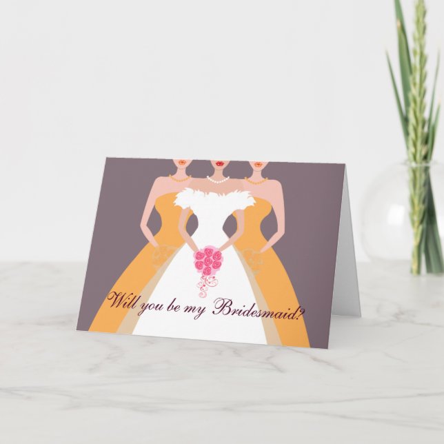 Kommer du att bli min Bridesmaid? Brudens sida (or Inbjudan (Framsida)