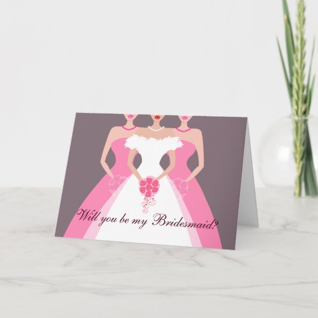 Kommer du att bli min Bridesmaid? Brudens sida (ro Inbjudan (Framsida)