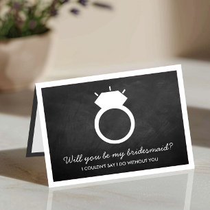 Kommer du att bli min Bridesmaid? Chalkboard Ring- Inbjudan