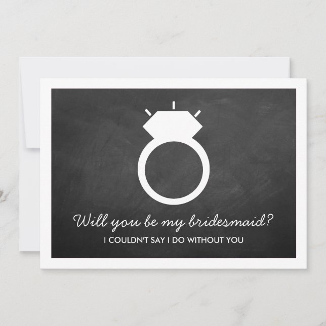 Kommer du att bli min Bridesmaid? Chalkboard Ring- Inbjudningar (Framsida)