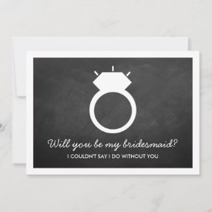 Kommer du att bli min Bridesmaid? Chalkboard Ring- Inbjudningar