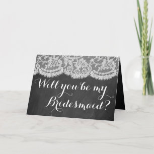 Kommer du att bli min Bridesmaid? Chalkboard & Snö Inbjudan