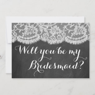 Kommer du att bli min Bridesmaid? Chalkboard & Snö Inbjudningar