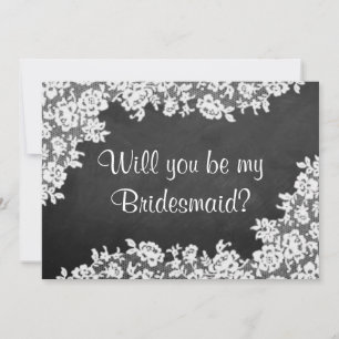 Kommer du att bli min Bridesmaid? Chalkboard & Snö Inbjudningar