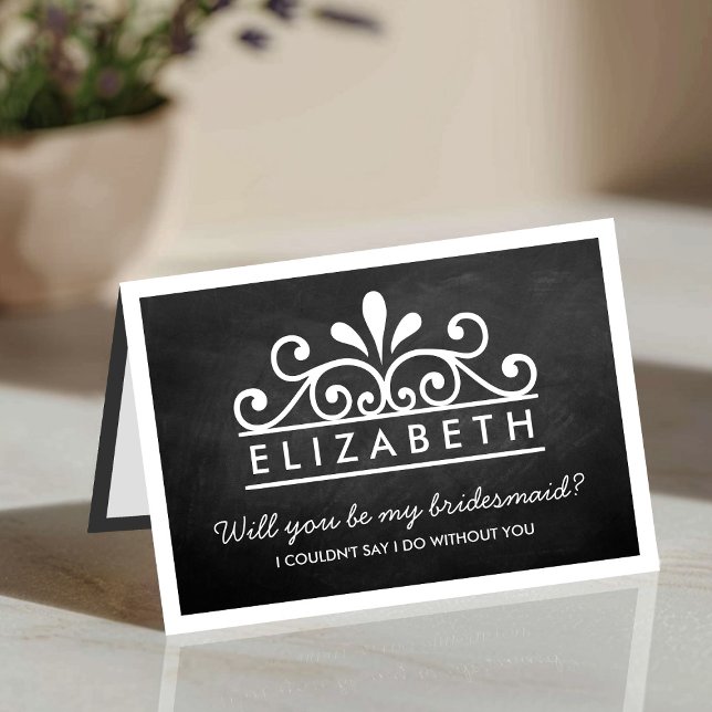 Kommer du att bli min Bridesmaid? Chalkboard Tiara Inbjudan (Skapare uppladdad)