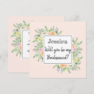 Kommer du att bli min Bridesmaid? Chicens Blommigt Inbjudningar