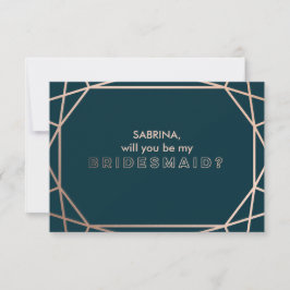 Kommer du att bli min Bridesmaid Diamond Geometric Inbjudningar
