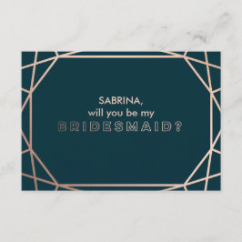 Kommer du att bli min Bridesmaid Diamond Geometric Inbjudningar