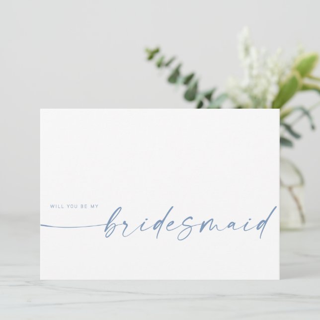 Kommer du att bli min bridesmaid? | Dusty Blue (Stående Fram)