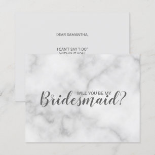 Kommer du att bli min Bridesmaid? Elegant Marble S Inbjudningar