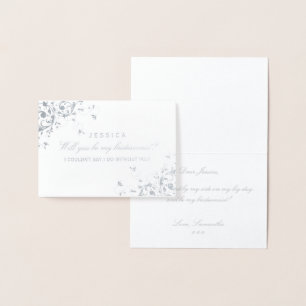 Kommer du att bli min Bridesmaid? Elegant Swirl Folierat Kort