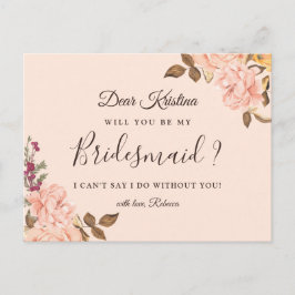 Kommer du att bli min Bridesmaid Elegant Victoria- Inbjudan Vykort