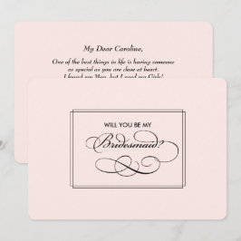 Kommer du att bli min Bridesmaid? Elegantens Rosa Inbjudningar