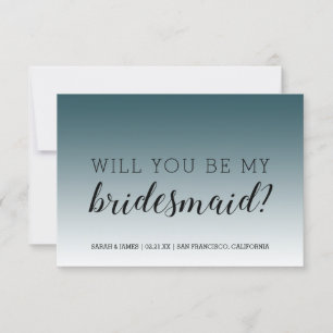 Kommer du att bli min Bridesmaid Emerald Ombre? Inbjudningar