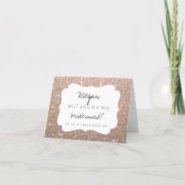 Kommer du att bli min Bridesmaid - Fab Day Ro Guld Inbjudan