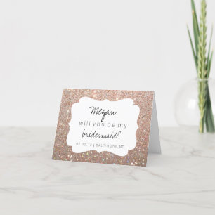 Kommer du att bli min Bridesmaid - Fab Day Ro Guld Inbjudan