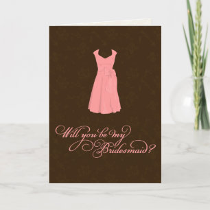 Kommer du att bli min Bridesmaid? FÄRG och choklad Inbjudan