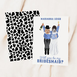Kommer du att bli min Bridesmaid? Flickor i Denim Inbjudningar