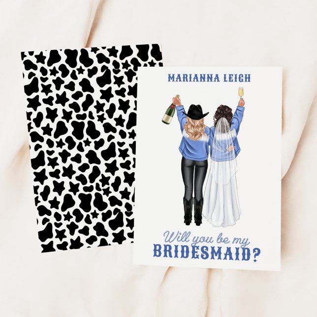 Kommer du att bli min Bridesmaid? Flickor i Denim Inbjudningar (Skapare uppladdad)