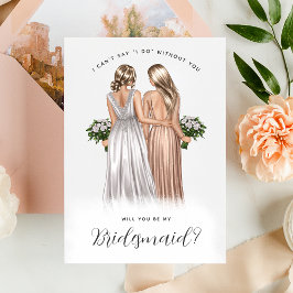 Kommer du att bli min Bridesmaid? Flickor i Gäger Inbjudningar
